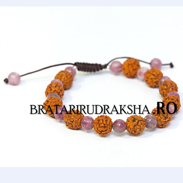 Bratara Rudraksha cu lepidolit